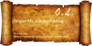 Ongerth Leopoldina névjegykártya